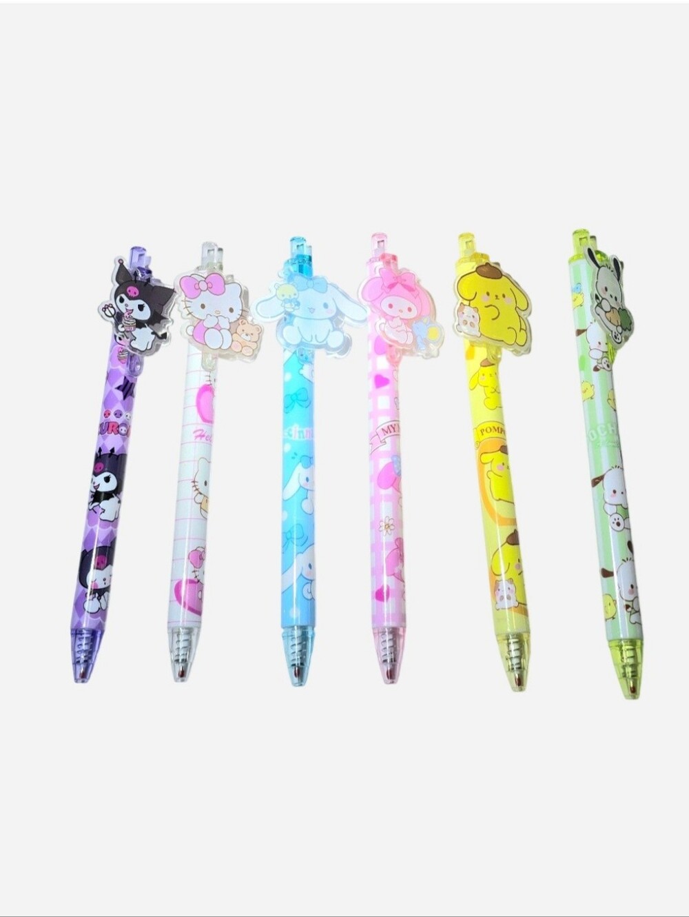 Sanrio Hello Kitty and Friends Kawaii 6 Piece Gel Pen Set. All are NEW